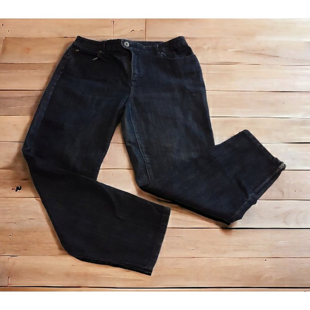 Chicos Platinum Womens Denim Jeans 5 pocket Straight Leg Size 2 Spring Summer - Picture 1 of 14